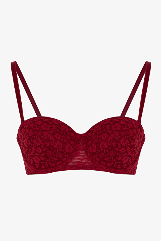 Bordo Bloom Dantel Pedli Sütyen
