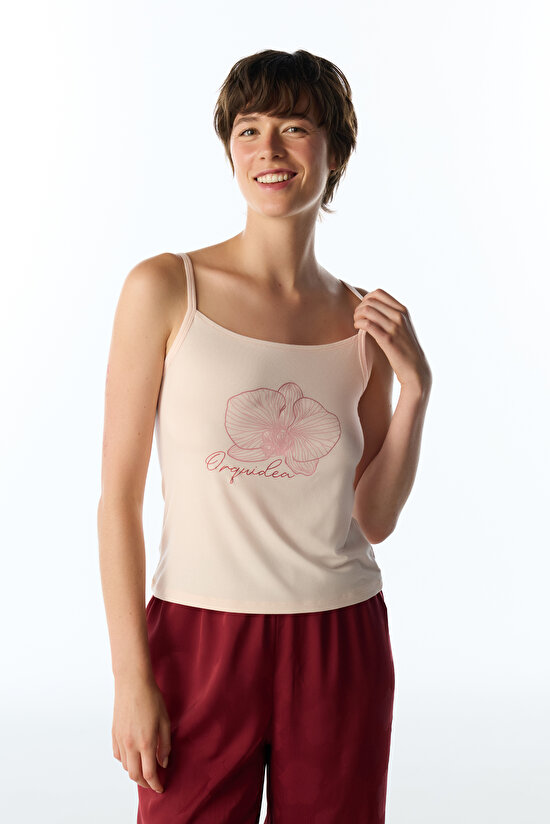 Orquidea Çiçekli Pantolon Pijama Takımı